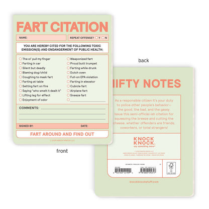 Nifty Note; Fart Citation