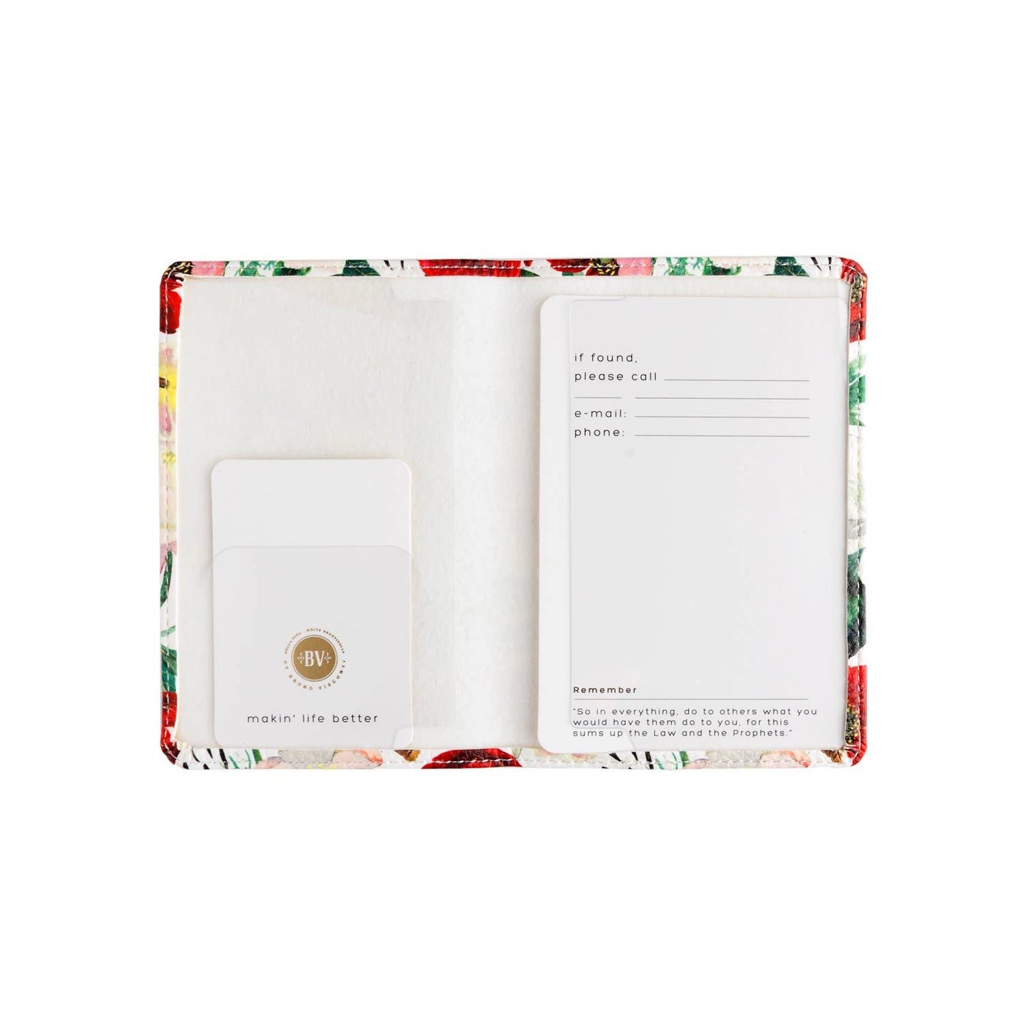 Passport Cover; Peonies - BV by Bruno Visconti (Vegan Leather)