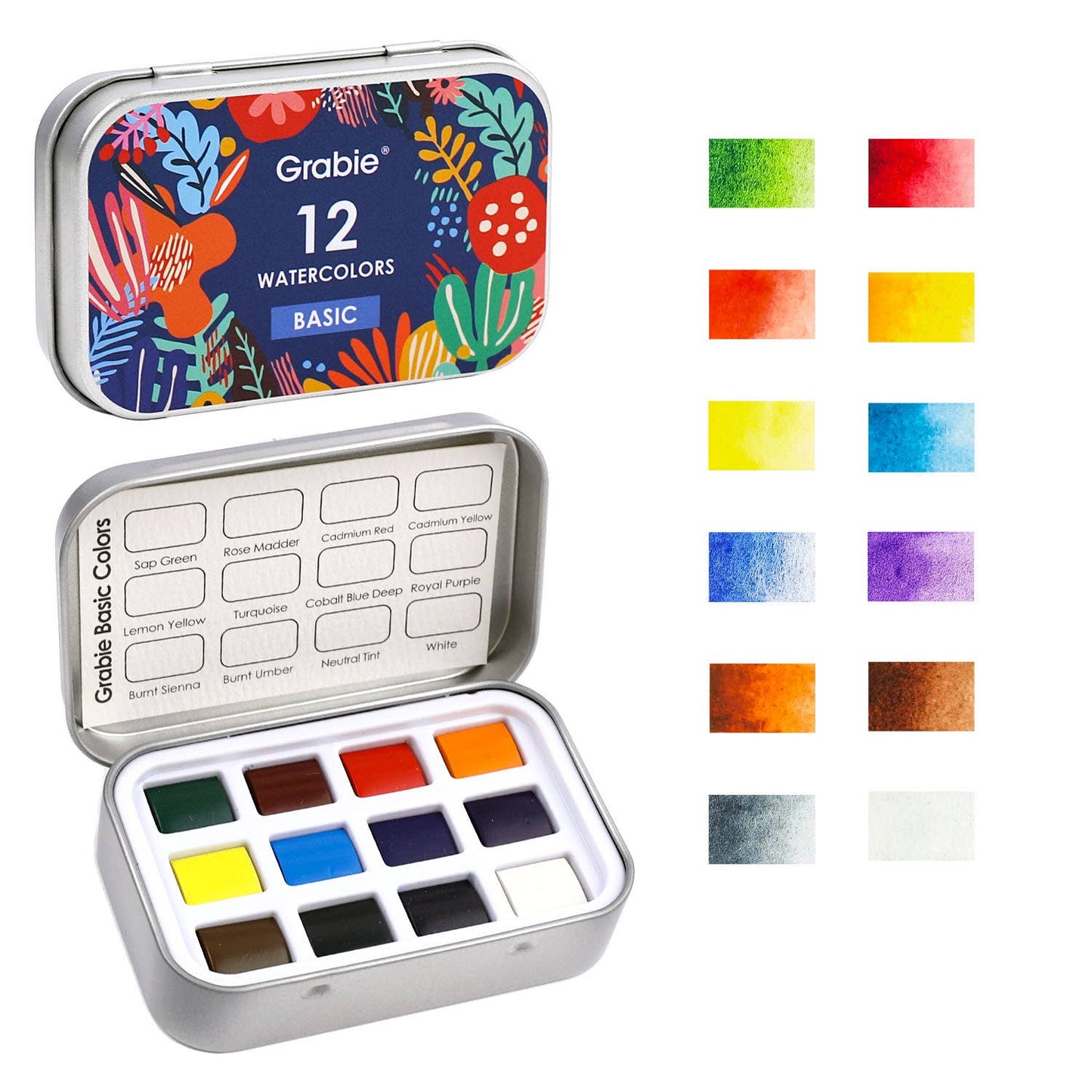 Grabie Watercolor Pocket Set; Essential Colors (12 Colors)