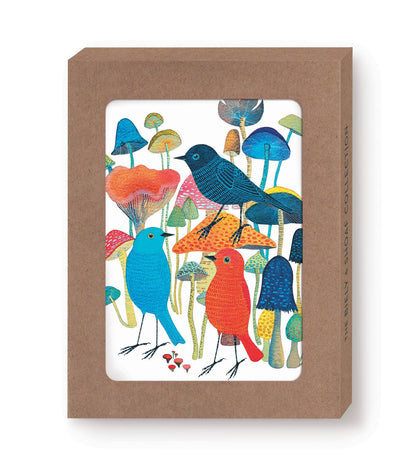 Boxed Notecards; Birds & Mushrooms (Set of 10)