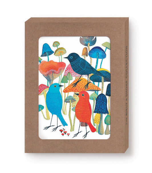 Boxed Notecards; Birds & Mushrooms (Set of 10)