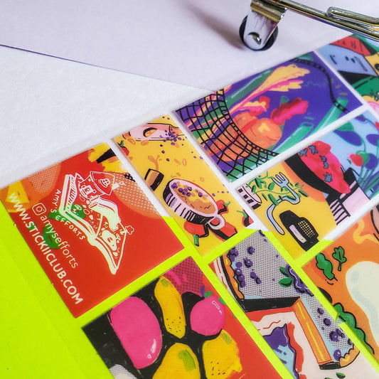 Stickii Sticker Sheet; Neon Foods