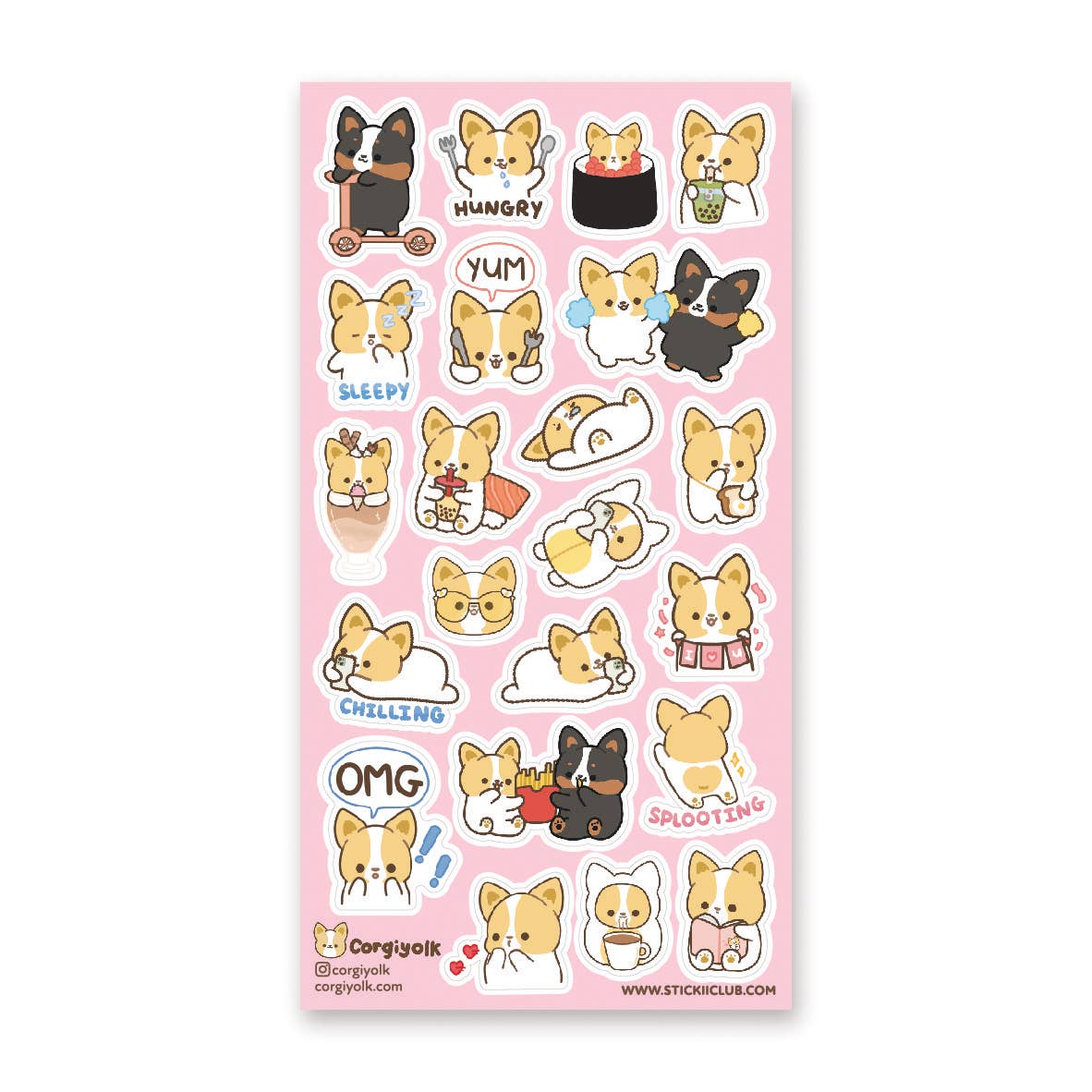Sticker Sheet; Corgi Cuties