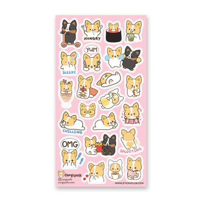 Sticker Sheet; Corgi Cuties