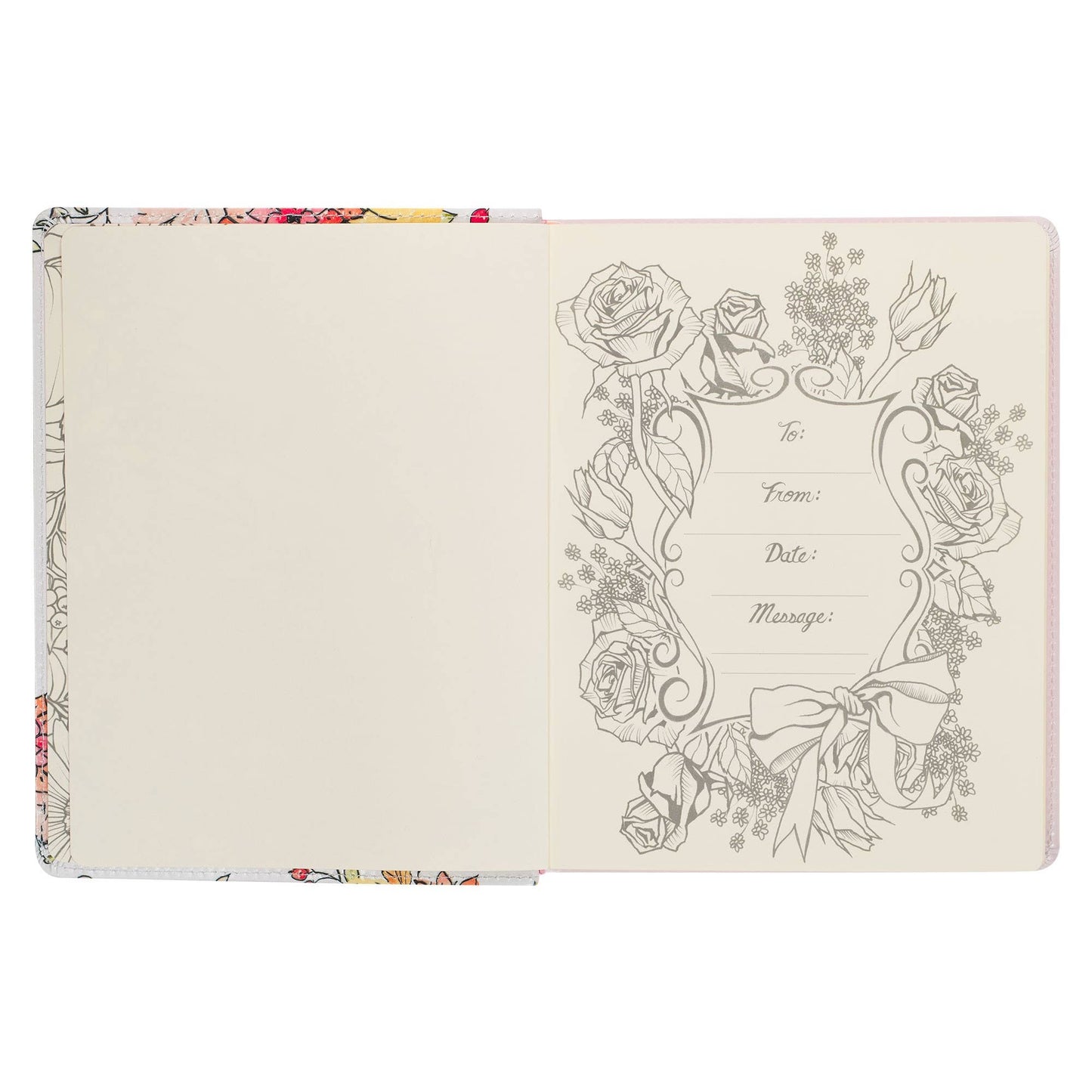 KJV My Creative Bible; Faux Leather White Floral Printed