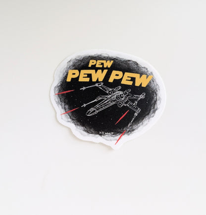Vinyl Sticker; Pew Pew Pew