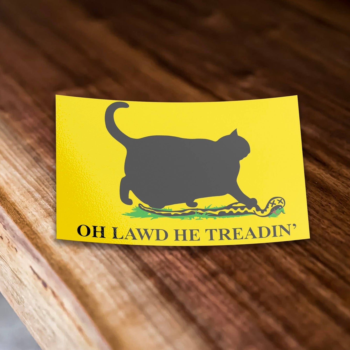Oh Lawd He Treadin' Cat Meme Vinyl Sticker | Sticker Bull