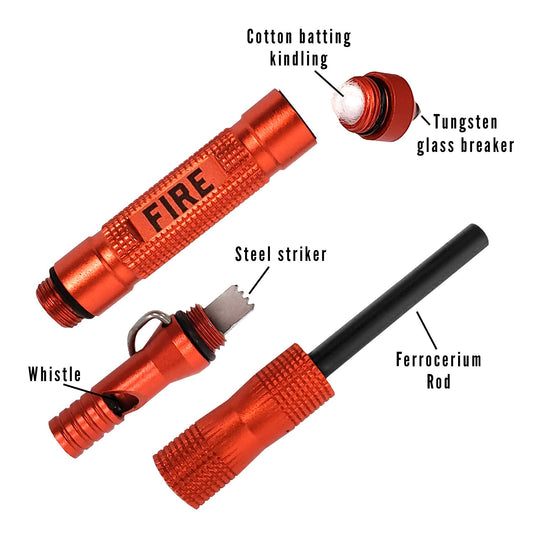 Pocket Fire Starter with Whistle; Lucky Jack Emergency Fire Starter