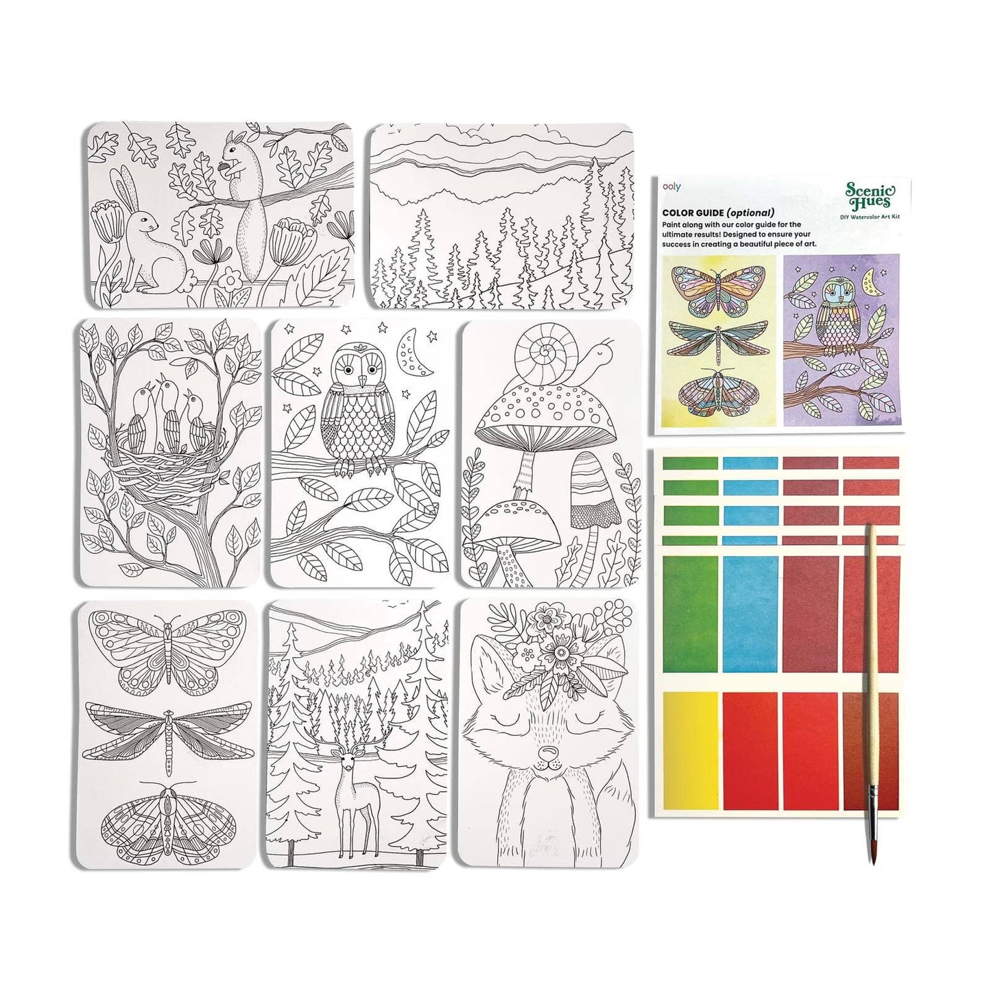 Ooly Watercolor Kit; Scenic Hues, Forest Adventure