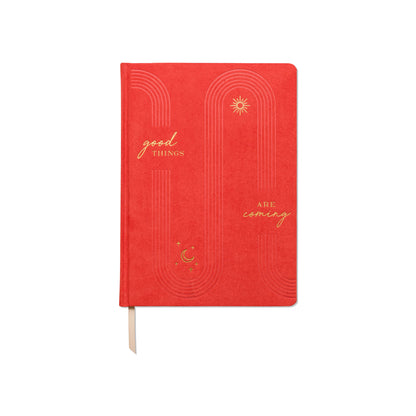 Jumbo Vegan Suede Journal - "Good Things Are Coming"