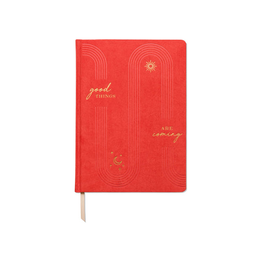 Jumbo Vegan Suede Journal - "Good Things Are Coming"
