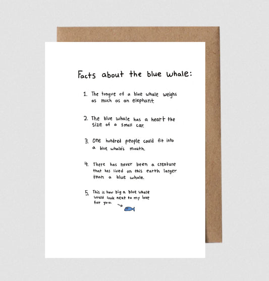 Greeting Card; Facts About A Blue Whale