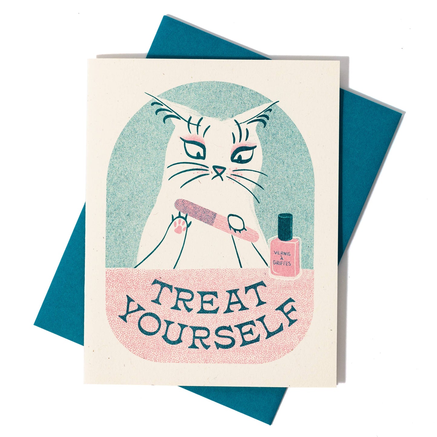 Greeting Card; Treat Yourself (Risograph Card)