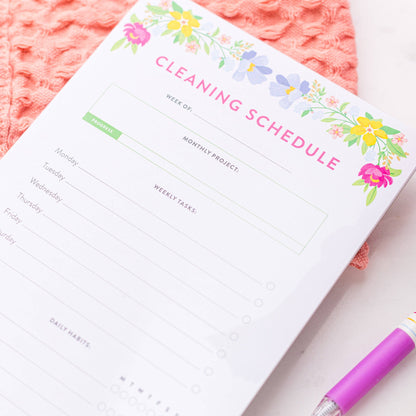 Notepad; Cleaning Schedule (50 Pages)