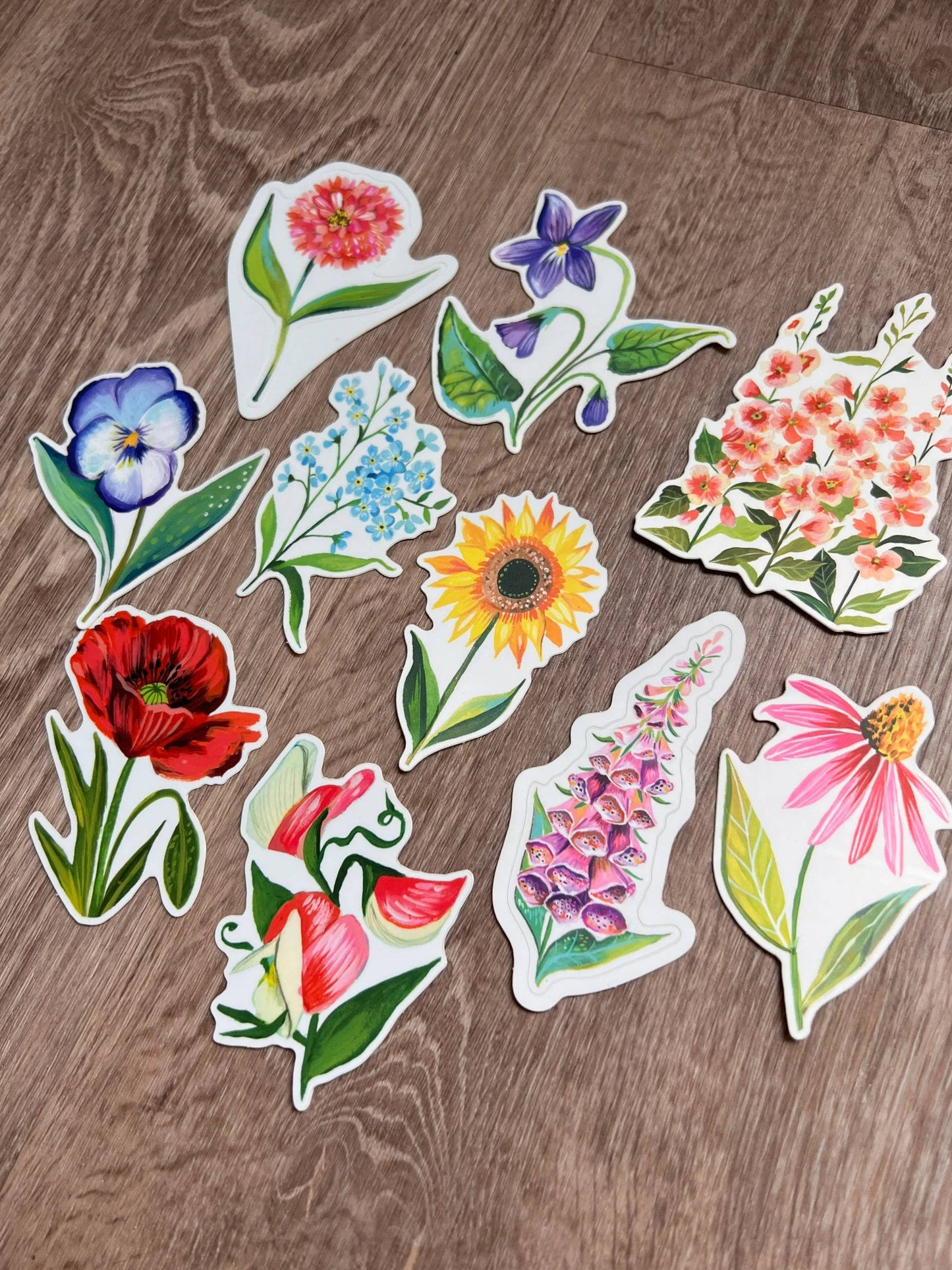 Sticker Pack; Wildflowers (Set of 10 Matte Stickers)
