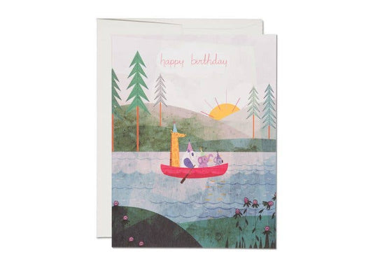 Birthday Card; Four Canoe
