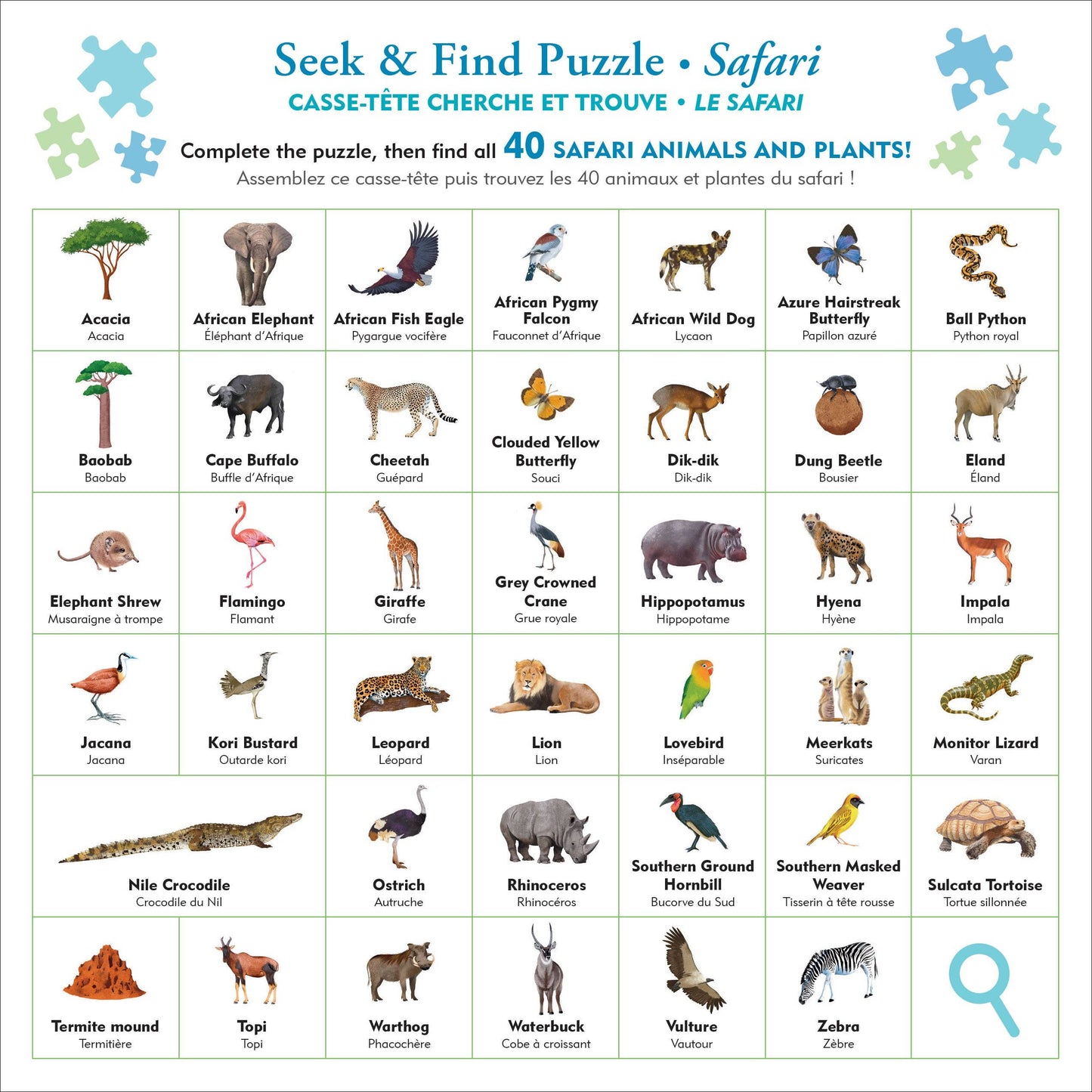 Jigsaw Puzzle; Safari Seek & Find (100-Piece)