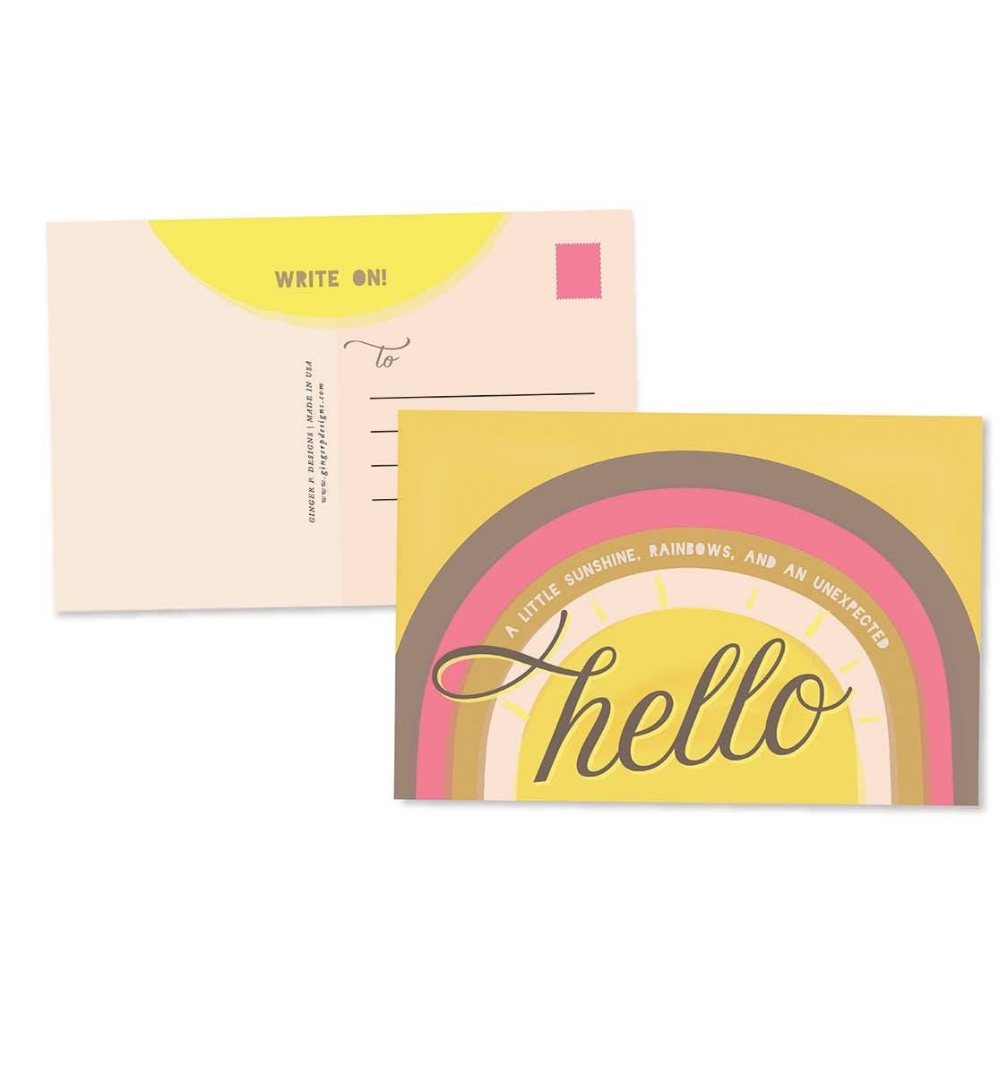 Postcard Set; Hello Sunshine (Set of 10) By Ginger P. Designs