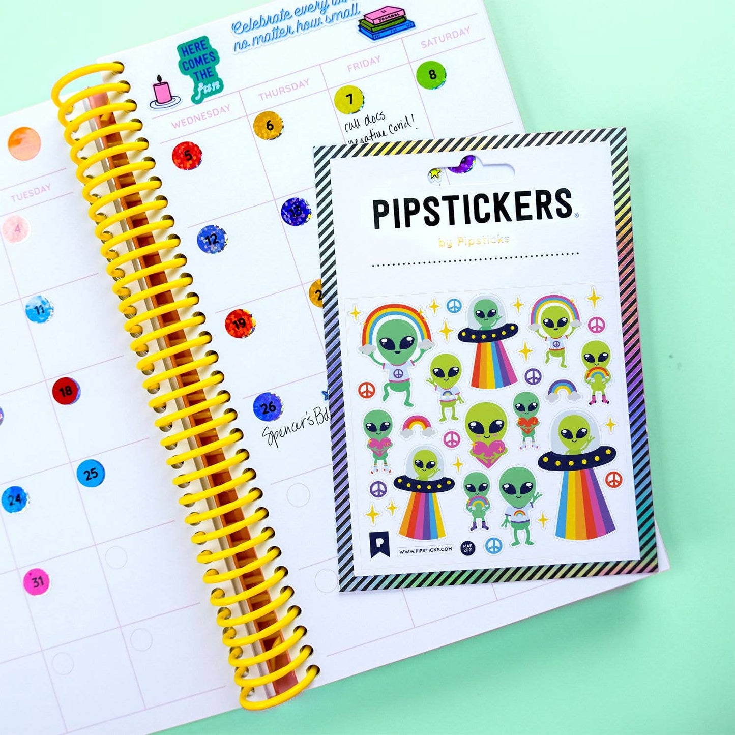 Pipsticks Sticker Sheet; Little Green Men