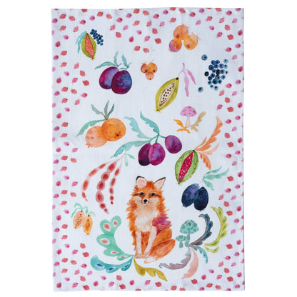 Tea Towel; Fox in the Orchard By BETSY OLMSTED (100% Cotton)
