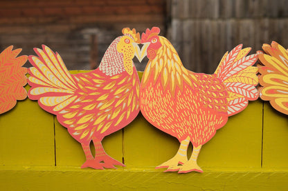 Sewn Garland; Chickens Concertina
