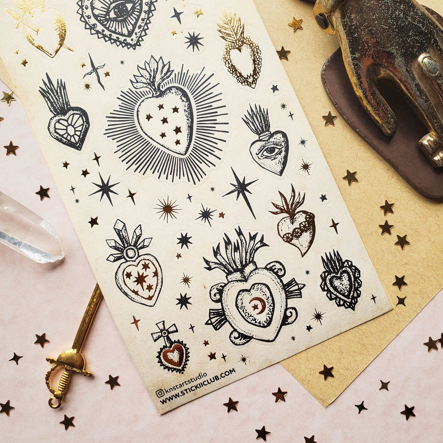 Sticker Sheet; Sacred Hearts