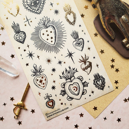 Sticker Sheet; Sacred Hearts