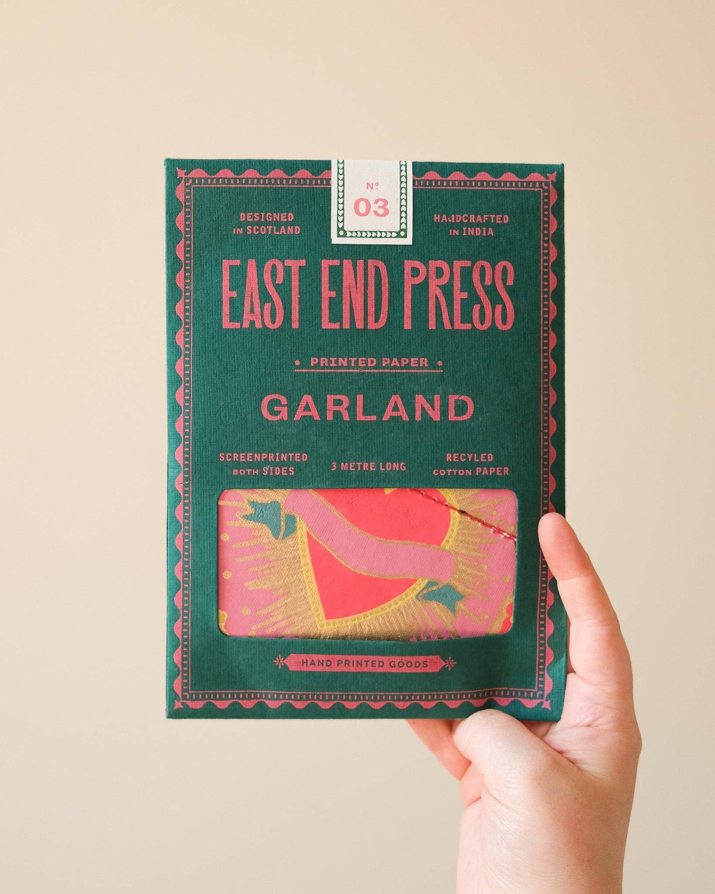 Sewn Garland; Hearts By East End Press