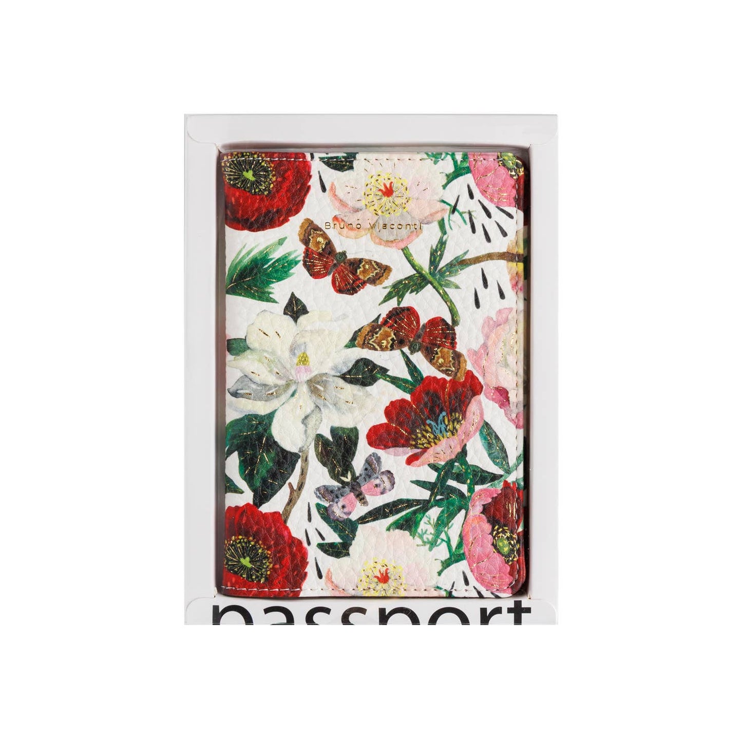 Passport Cover; Peonies - BV by Bruno Visconti (Vegan Leather)