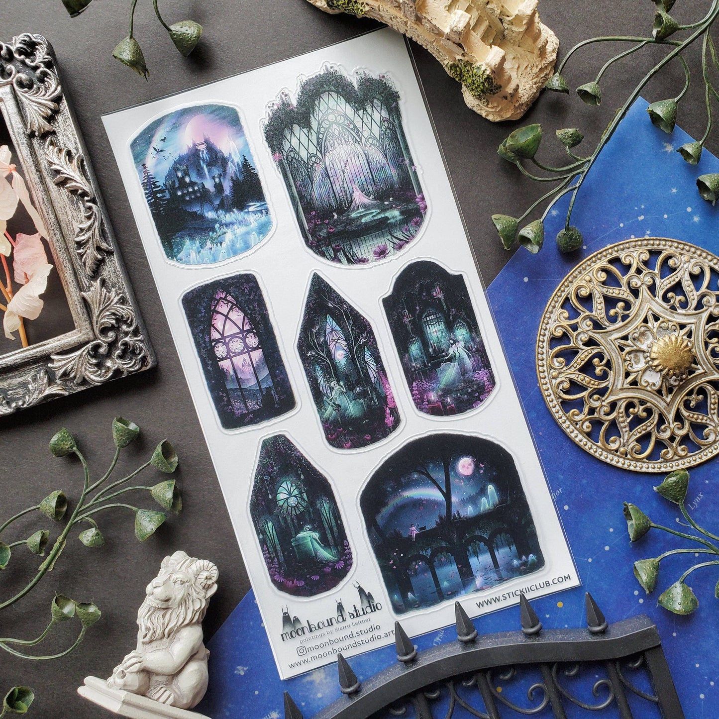 Sticker Sheet; Moonlit Haunted Mansion