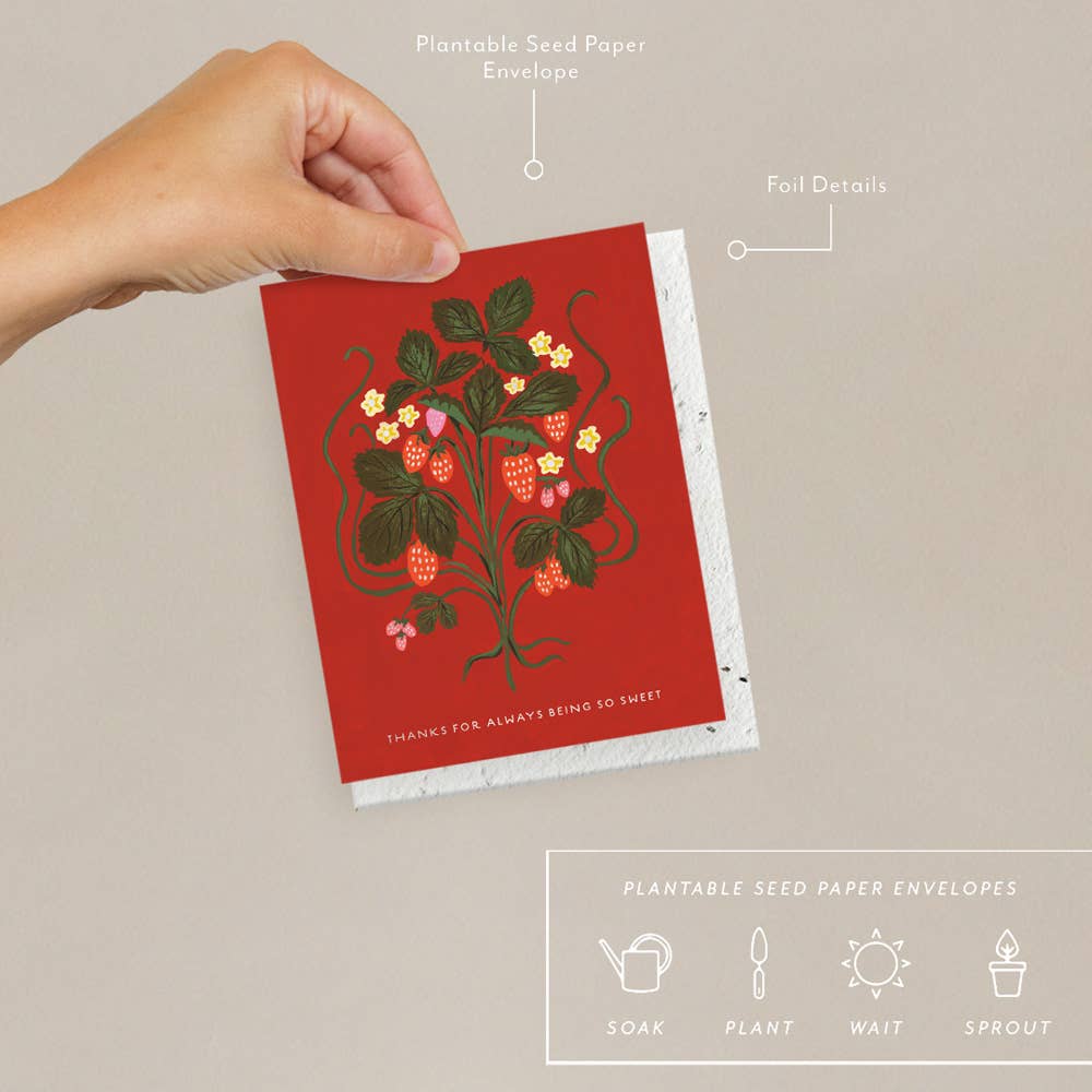 Thank You Card; Sweet Strawberry | Seedlings