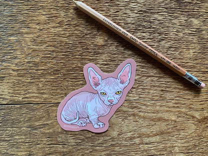 Vinyl Sticker; Hairless Cat