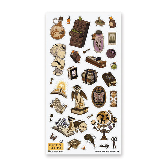 Stickii Sticker Sheet; Library of Secrets