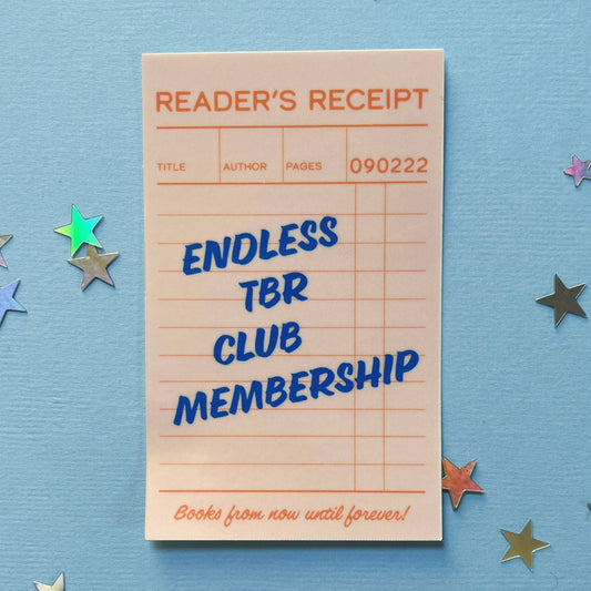 Vinyl Sticker; Endless TBR Membership Club Receipt