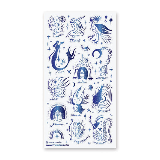 Stickii Sticker Sheet; Mystical Zodiac