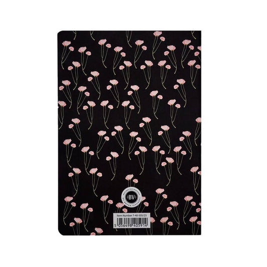 A5 Notebook; Poppies on Black - BV by Bruno Visconti