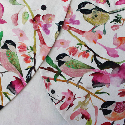 Pinafore Apron; Chickadees (100% Cotton)