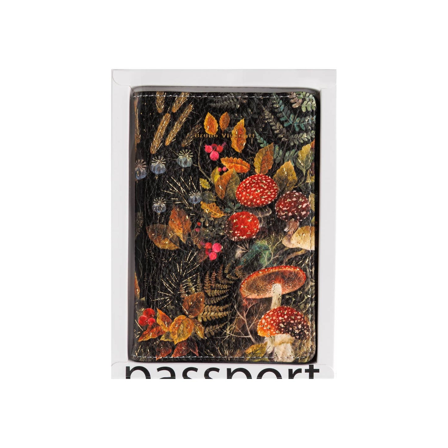 Passport Cover; Forest Mushrooms - BV by Bruno Visconti (Vegan Leather)