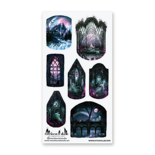 Sticker Sheet; Moonlit Haunted Mansion