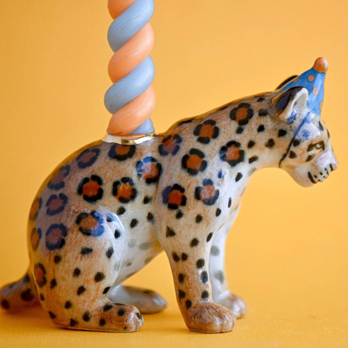 Camp Hollow Cake Topper; Jaguar (Hand-Painted Porcelain)