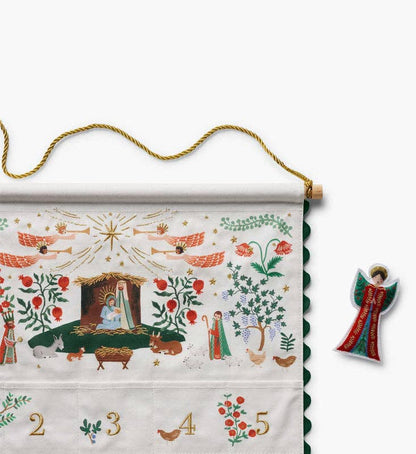 Rifle Paper Co. Nativity Embroidered Hanging Advent Calendar