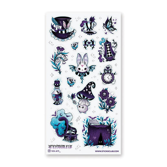 Stickii Sticker Sheet; Dark Wonderland