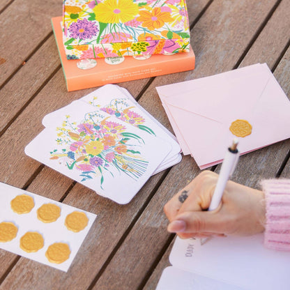 Note Cards with Matching Wax Seals; Garden Splash Studio