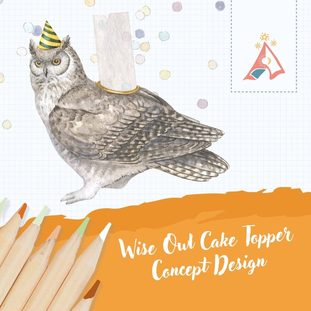 Camp Hollow Cake Topper; Wise Owl