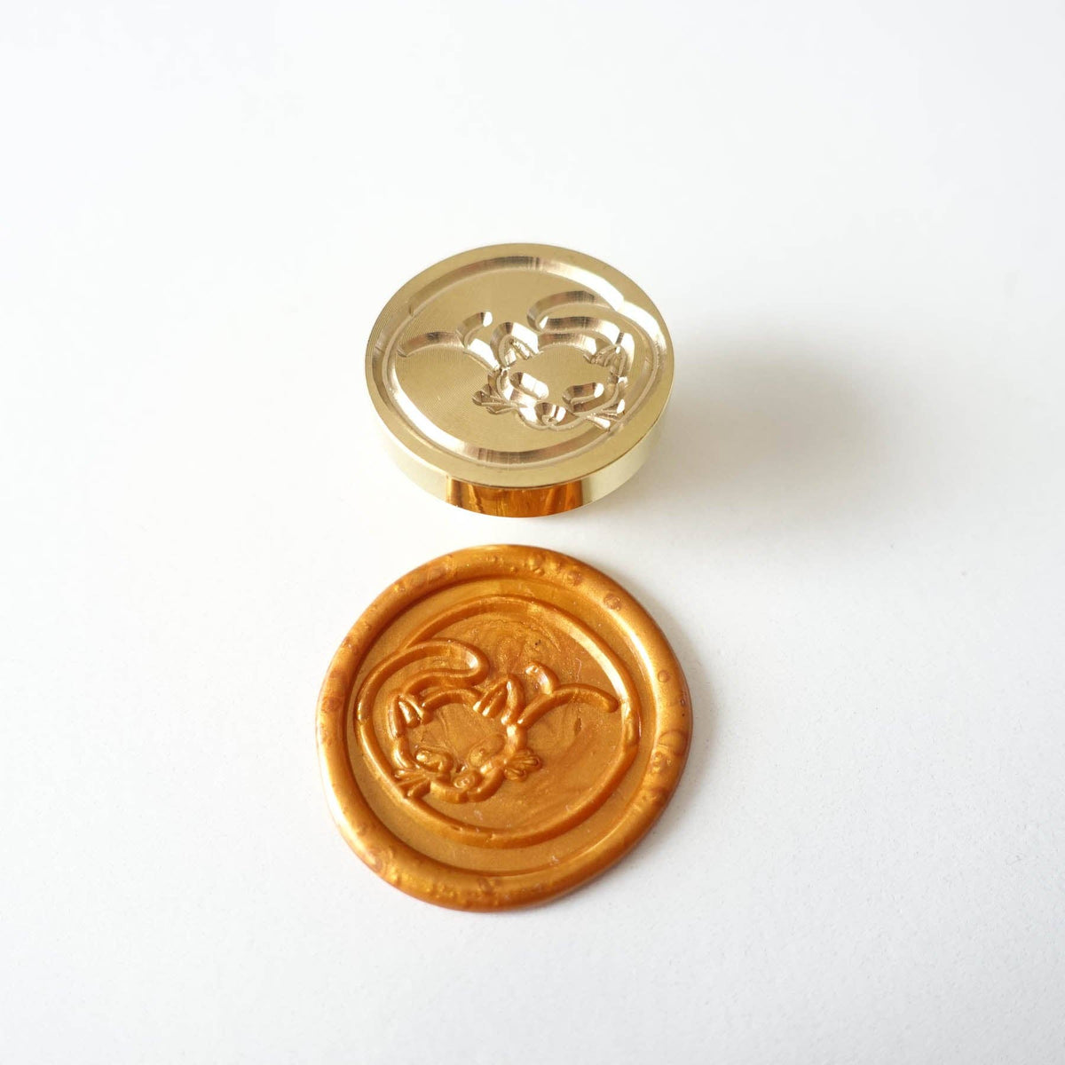 Wax Seal Stamp; Sleeping Cat Stamp with handle (+ box & storage bag)