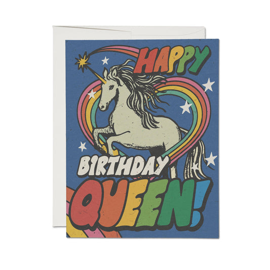 Birthday Card; Unicorn Queen