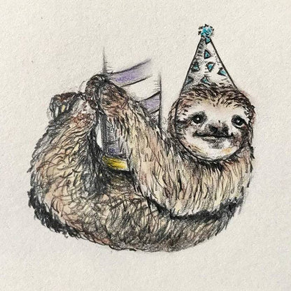 Camp Hollow Cake Topper; Sloth (Hand-Painted Porcelain)