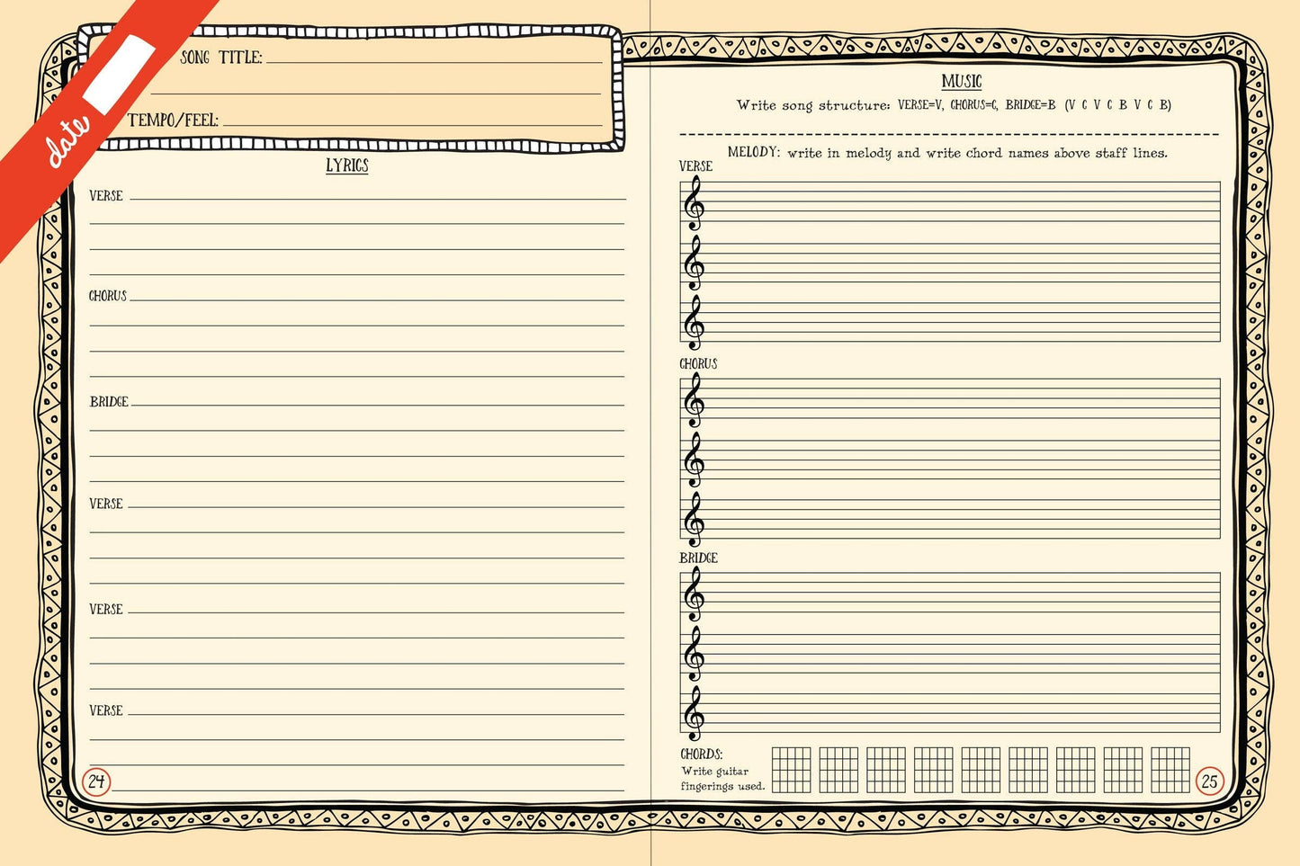 Prompted Journal; Songwriter's Journal