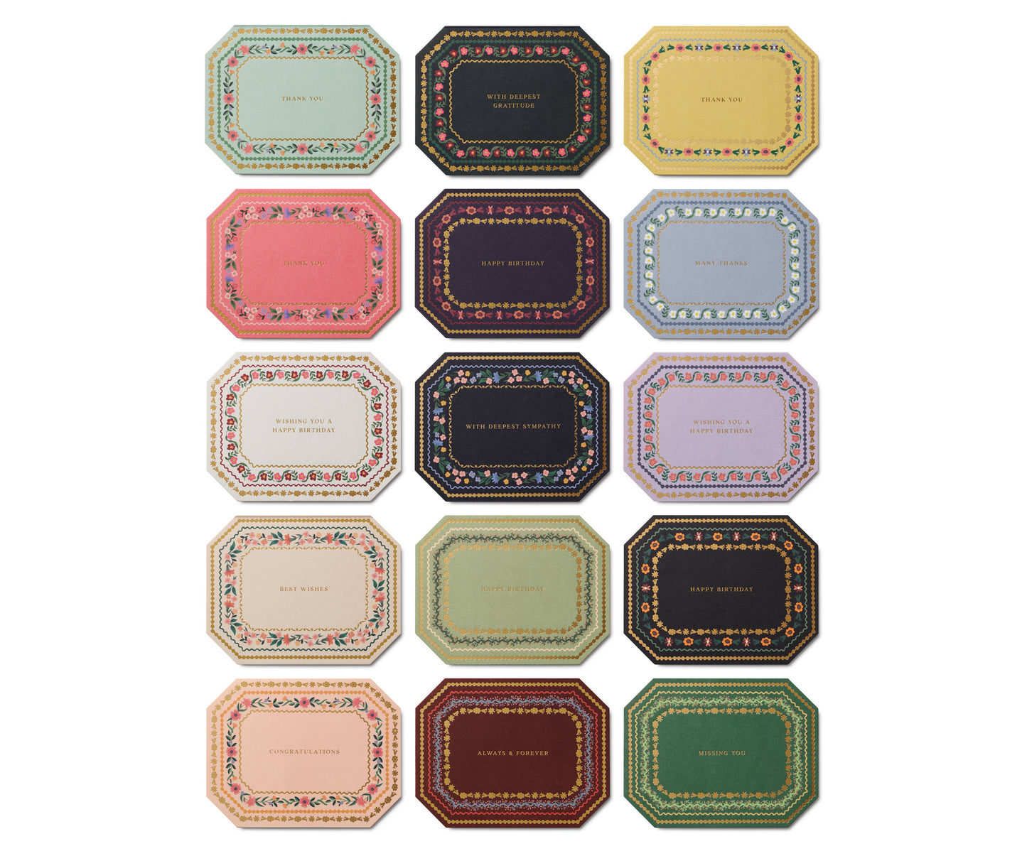 Rifle Paper Co. Card Box; Gemma Essentials (Includes 15 A2 Cards)