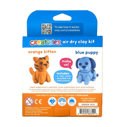 Ooly Creatibles D.I.Y. Air-Dry Clay Kit; Pet BFFs (Set of 4)